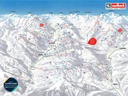 Pistekaart Saalbach Hinterglemm Leogang Fieberbrunn (Skicircus)